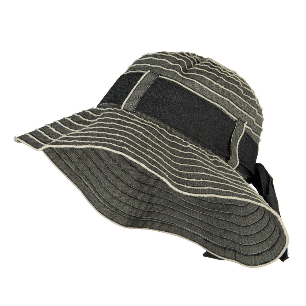 Vintage Crushable Ribbon Tie Bucket Hat