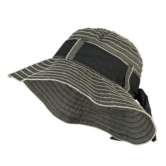 Vintage Crushable Ribbon Tie Bucket Hat