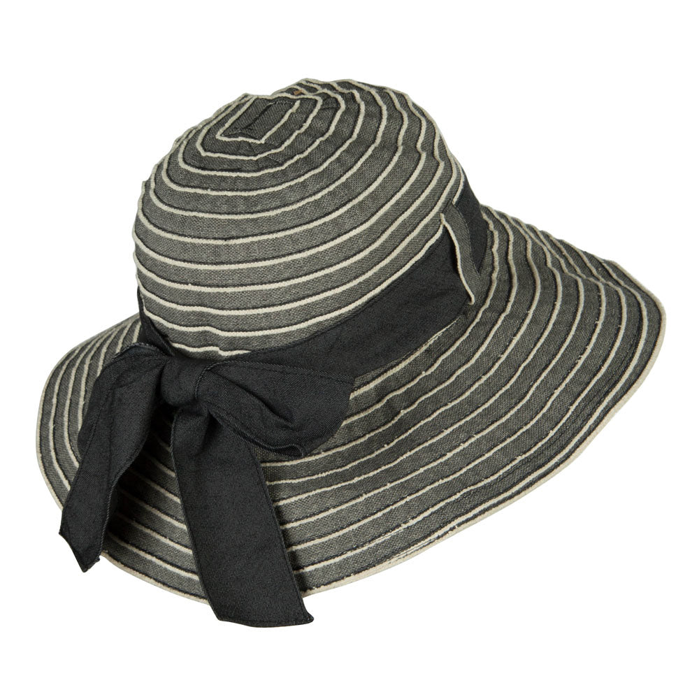 Vintage Crushable Ribbon Tie Bucket Hat