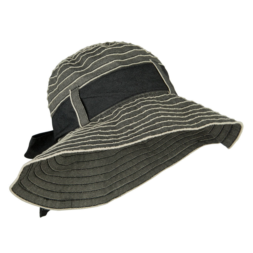 Vintage Crushable Ribbon Tie Bucket Hat