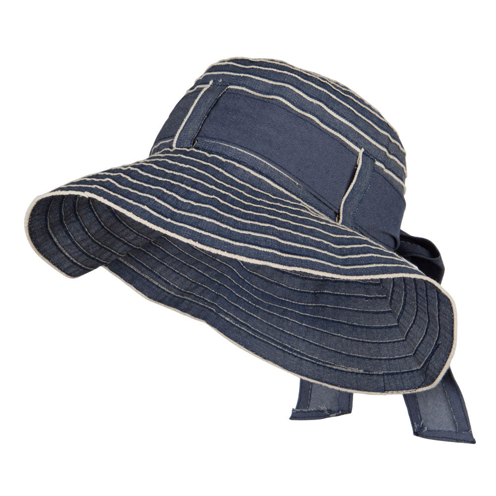 Vintage Crushable Ribbon Tie Bucket Hat