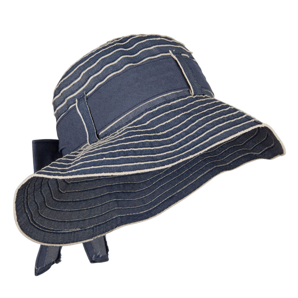 Vintage Crushable Ribbon Tie Bucket Hat