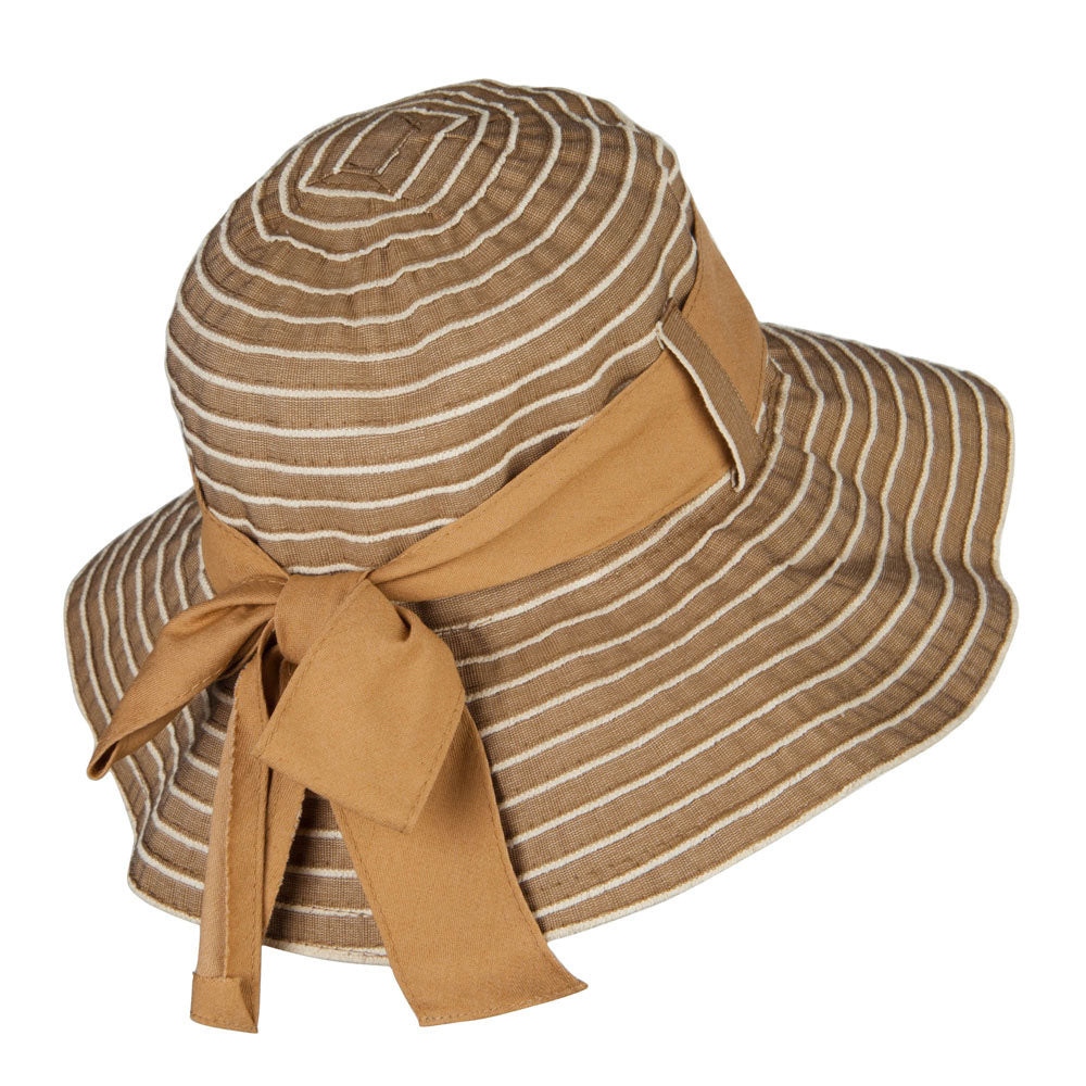 Vintage Crushable Ribbon Tie Bucket Hat