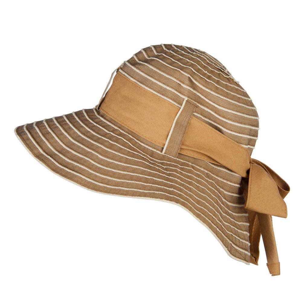 Vintage Crushable Ribbon Tie Bucket Hat