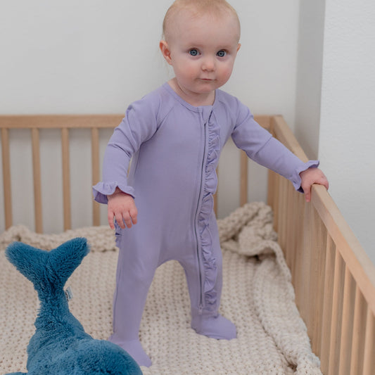 Ruffle Footie Orchid Petal Rib