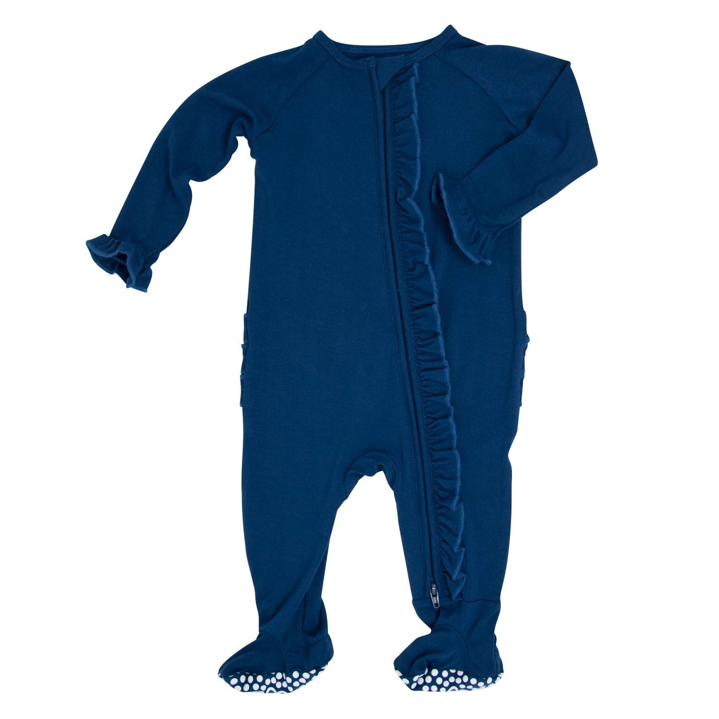 Ruffle Footie Navy Blue