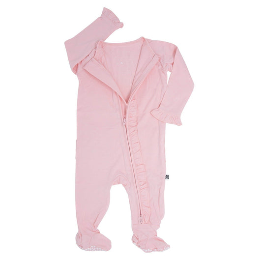 Baby Pink Ruffle Footie