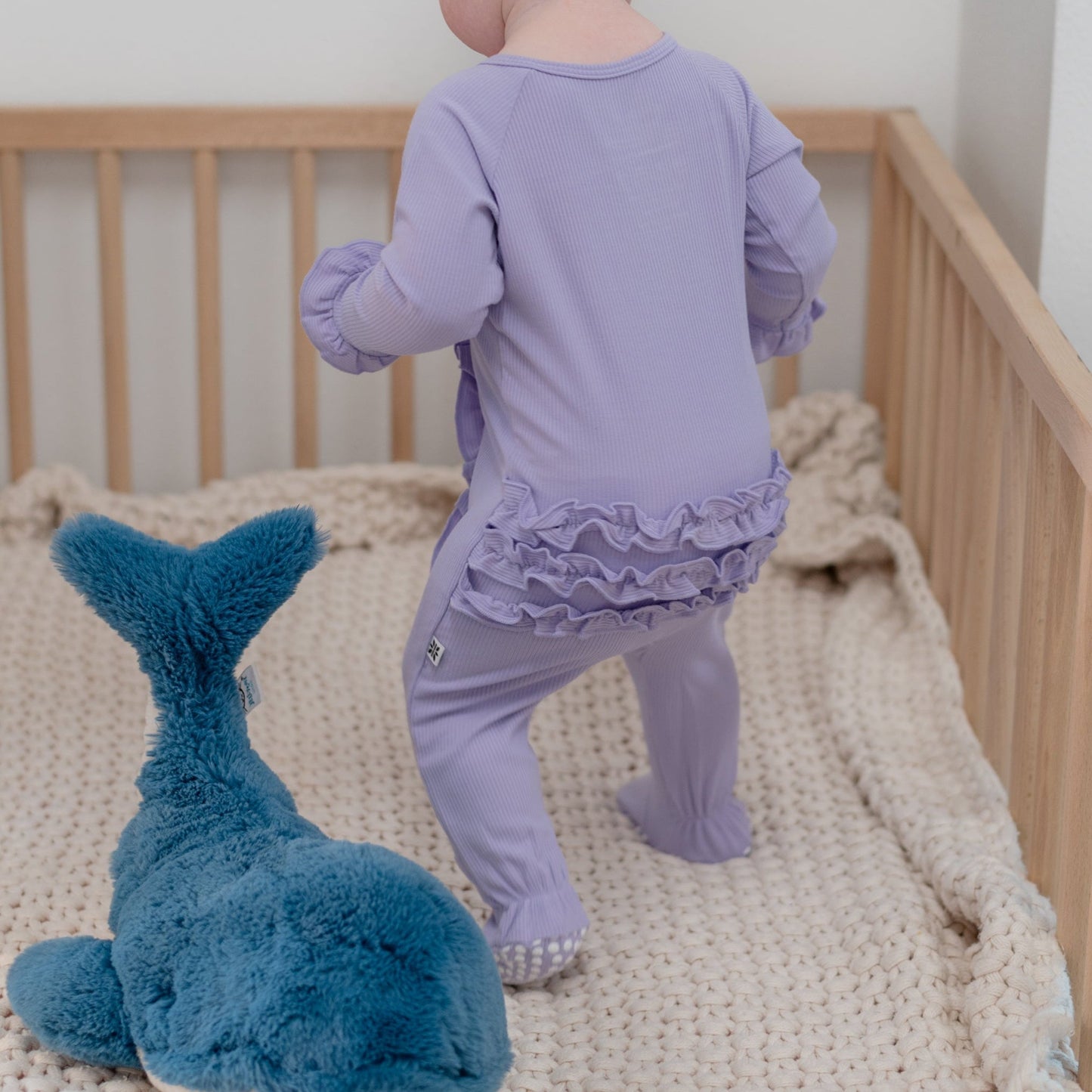 Ruffle Footie Orchid Petal Rib