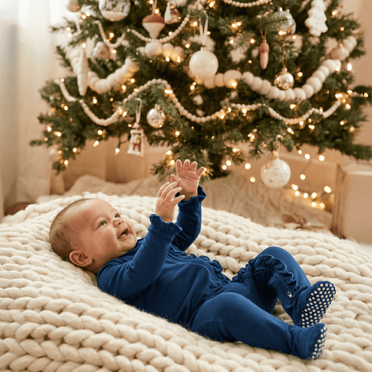 Ruffle Footie Navy Blue