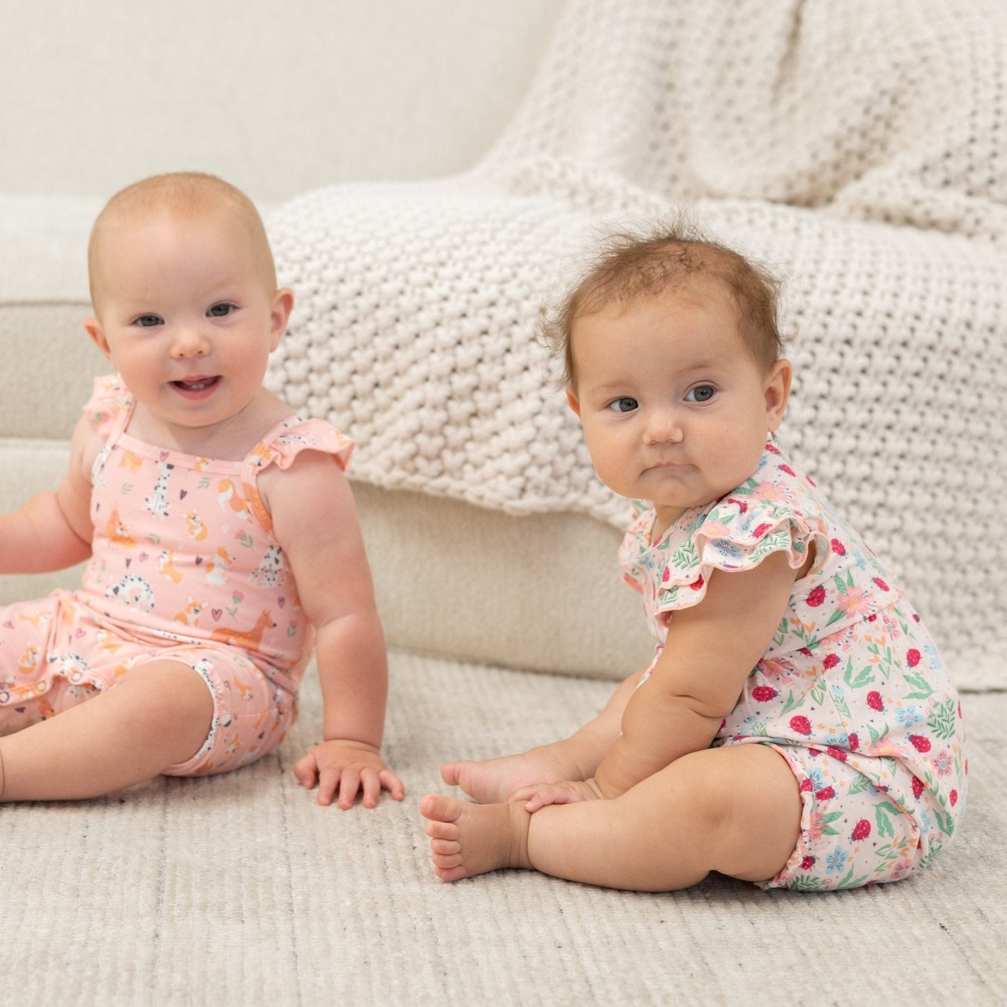 Ladybug Flower Garden Ruffle Romper