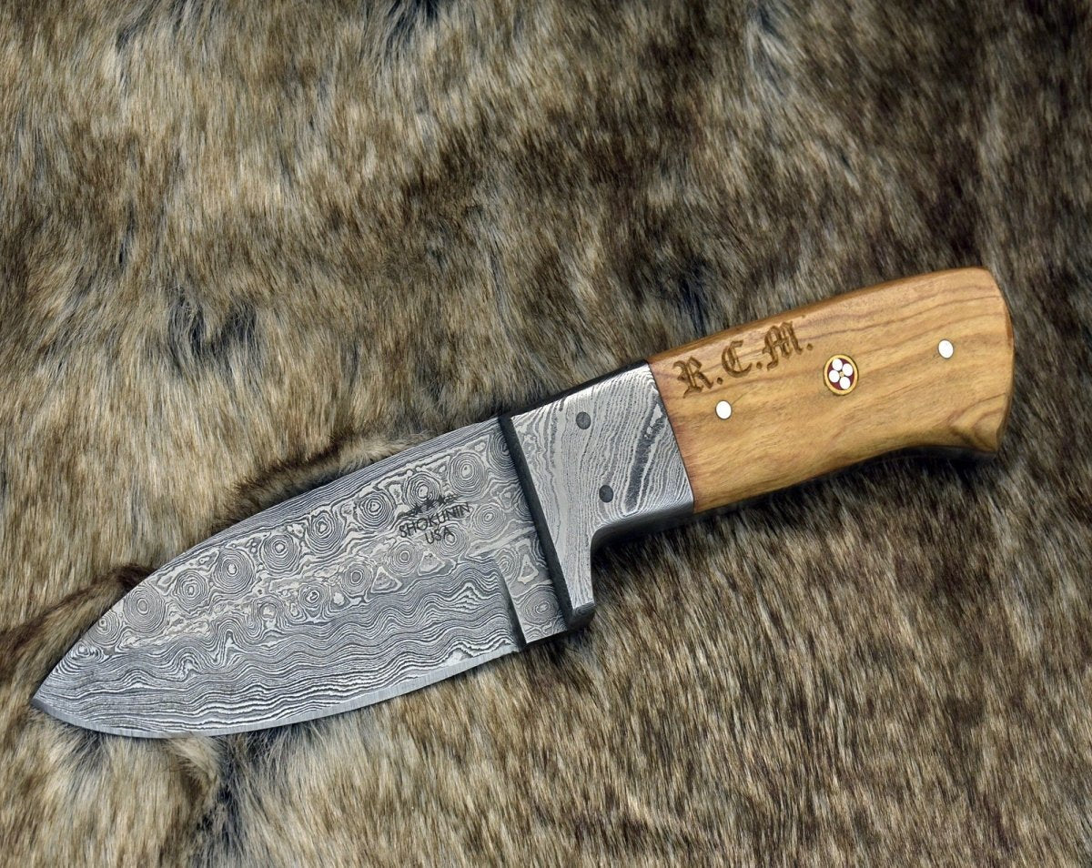 Rune Camping Knife with Exotic Leopard Wood Handle