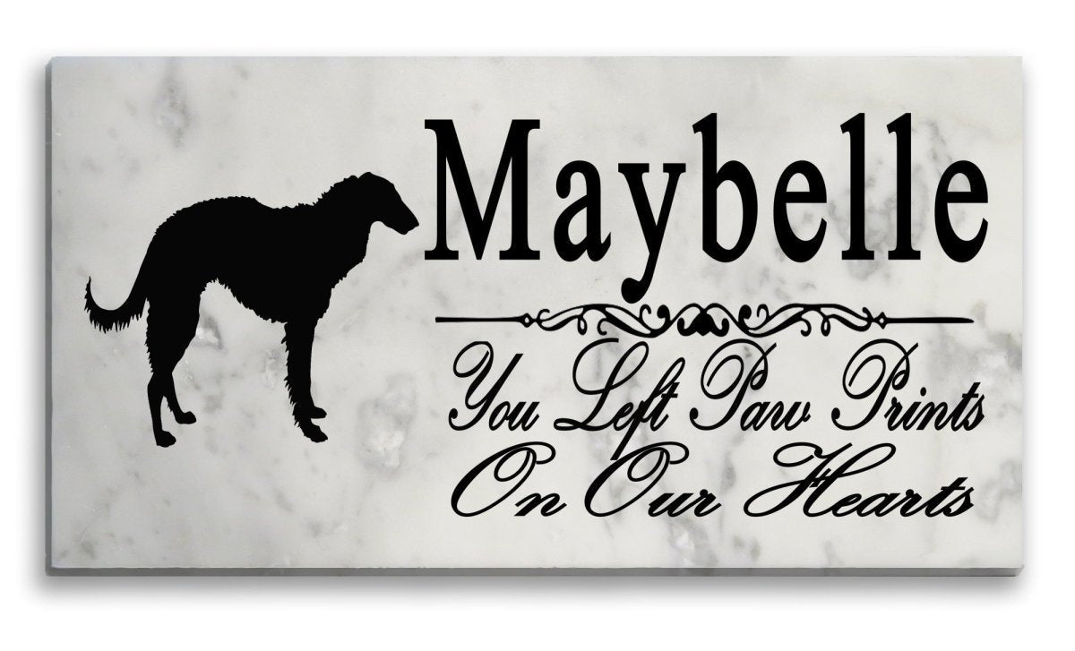 Russian Wolfhound Memorial Stone Personalized Garden Plaque Grave Marker