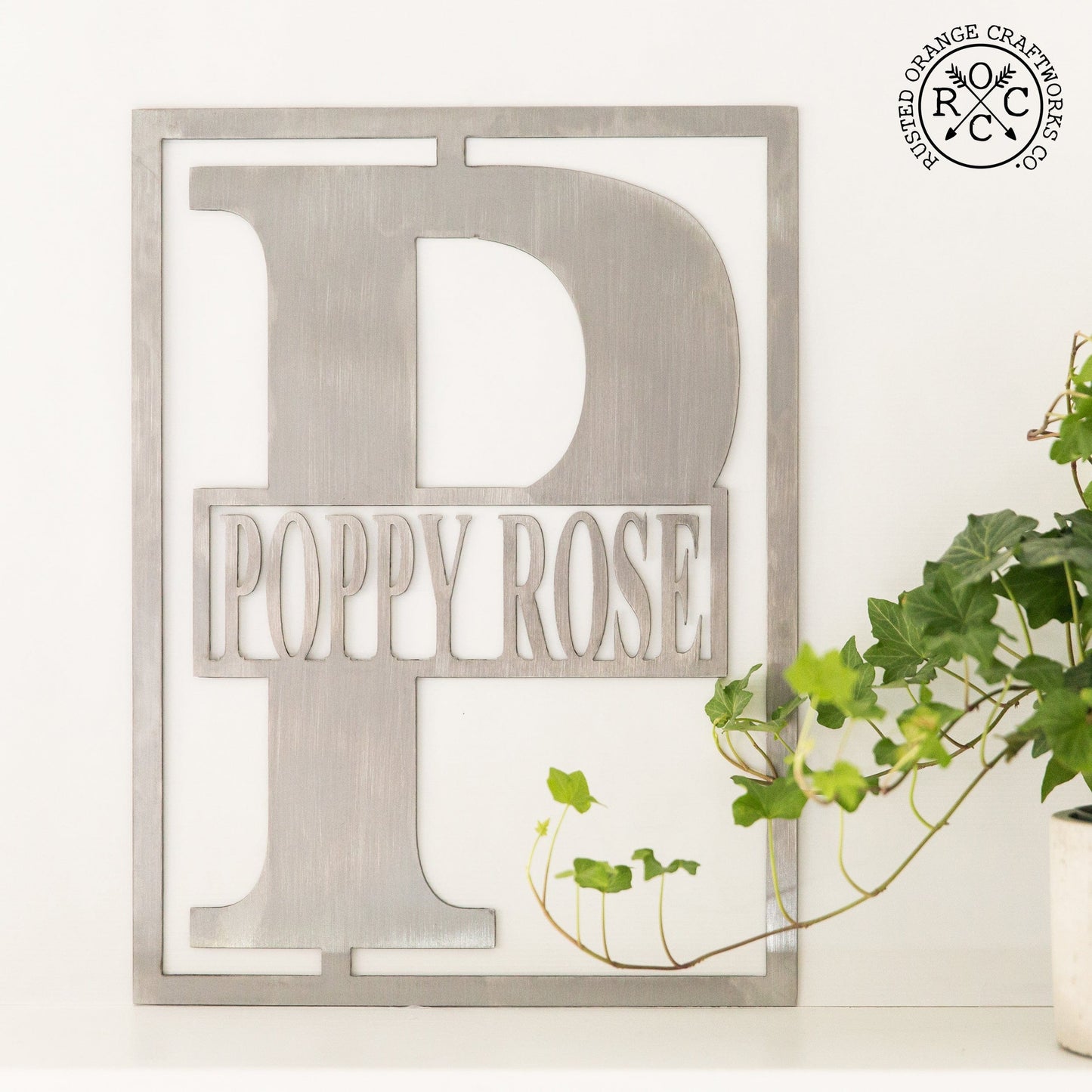 Block Border Monogram - Custom Metal Family Sign House Name Plates