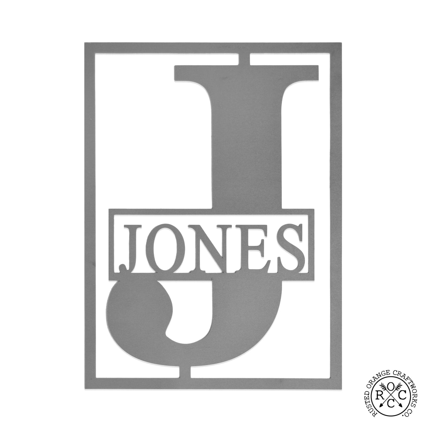 Block Border Monogram - Custom Metal Family Sign House Name Plates