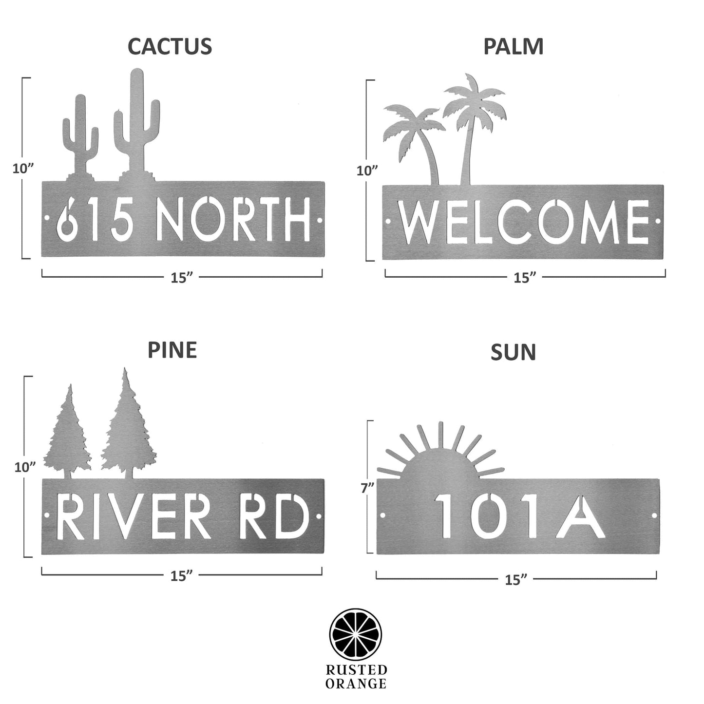 Landscape Address Plaque - 4 Styles - Circular Address Plaque for House Numbers