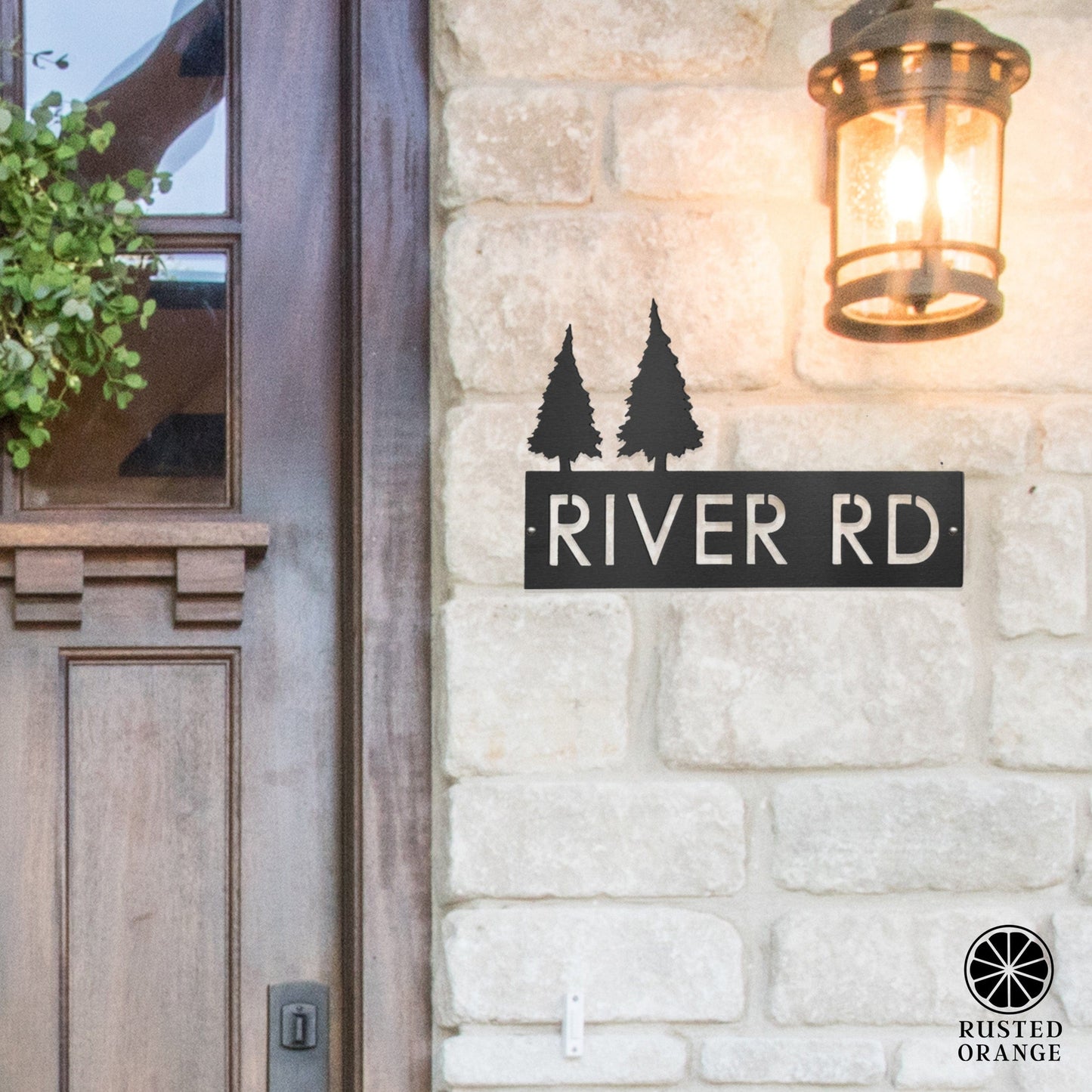 Landscape Address Plaque - 4 Styles - Circular Address Plaque for House Numbers