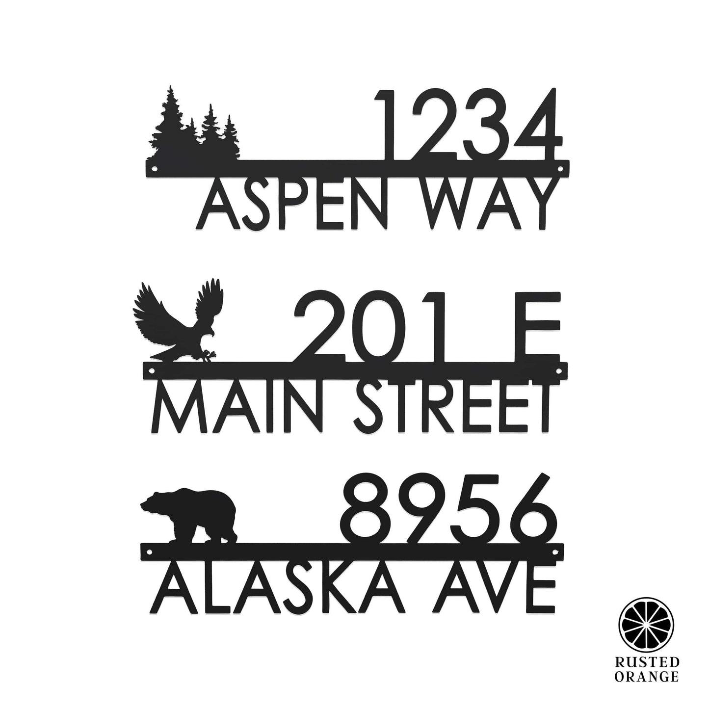 Modern Outdoor House Numbers - 9 Styles - Personalized Address Signs for House