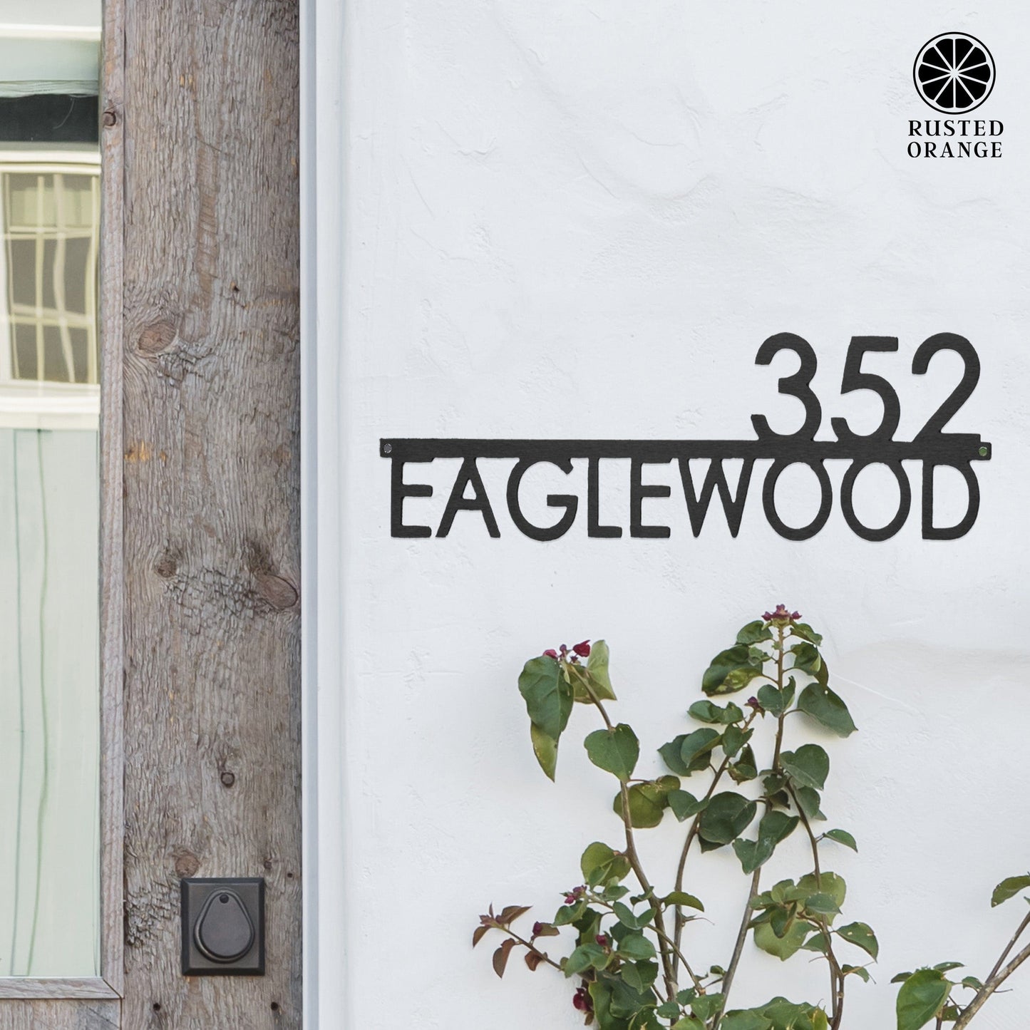Magnolia Address Plaque - 3 Sizes - Modern Outside House Numbers for Address