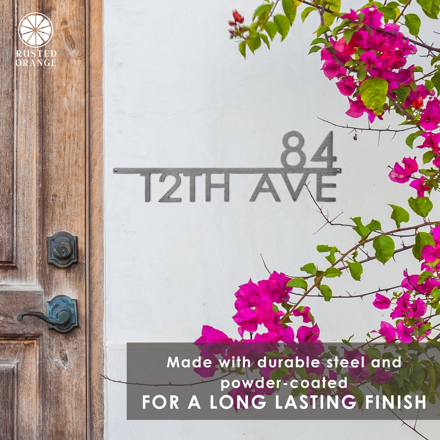 Magnolia Address Plaque - 3 Sizes - Modern Outside House Numbers for Address