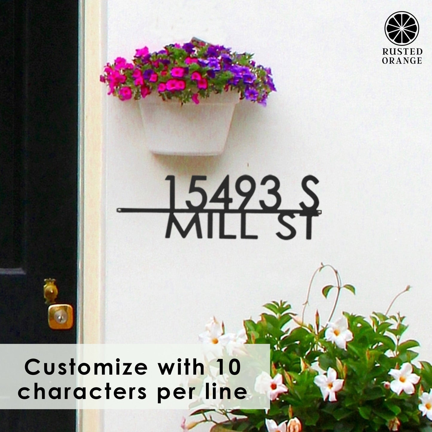 Magnolia Address Plaque - 3 Sizes - Modern Outside House Numbers for Address