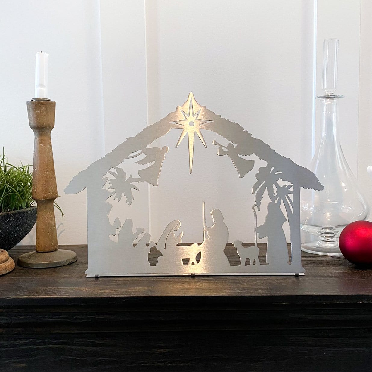 Angels Nativity Silhouette - Single Piece Nativity Scene Christmas Decor