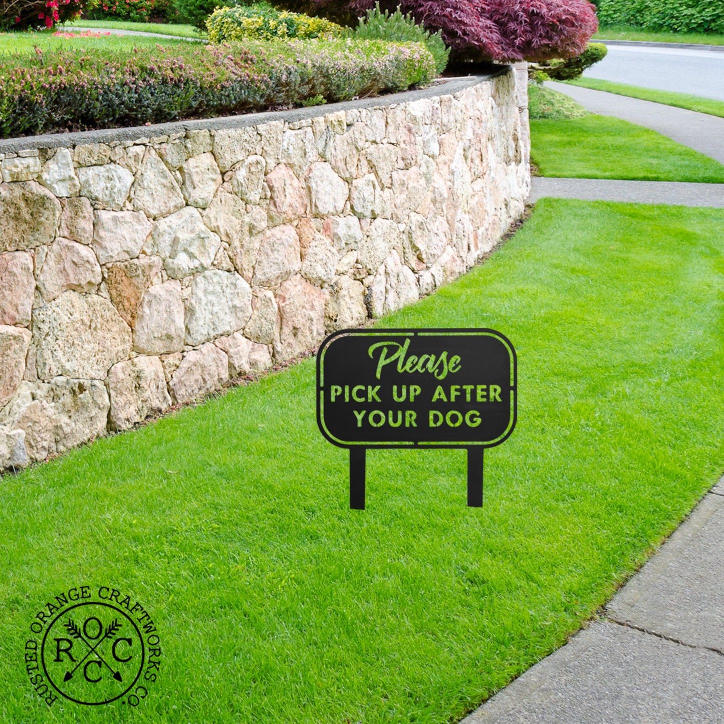 Pick Up the Poop Yard Stake - Dog No Pooping Signs for Yard and Lawn