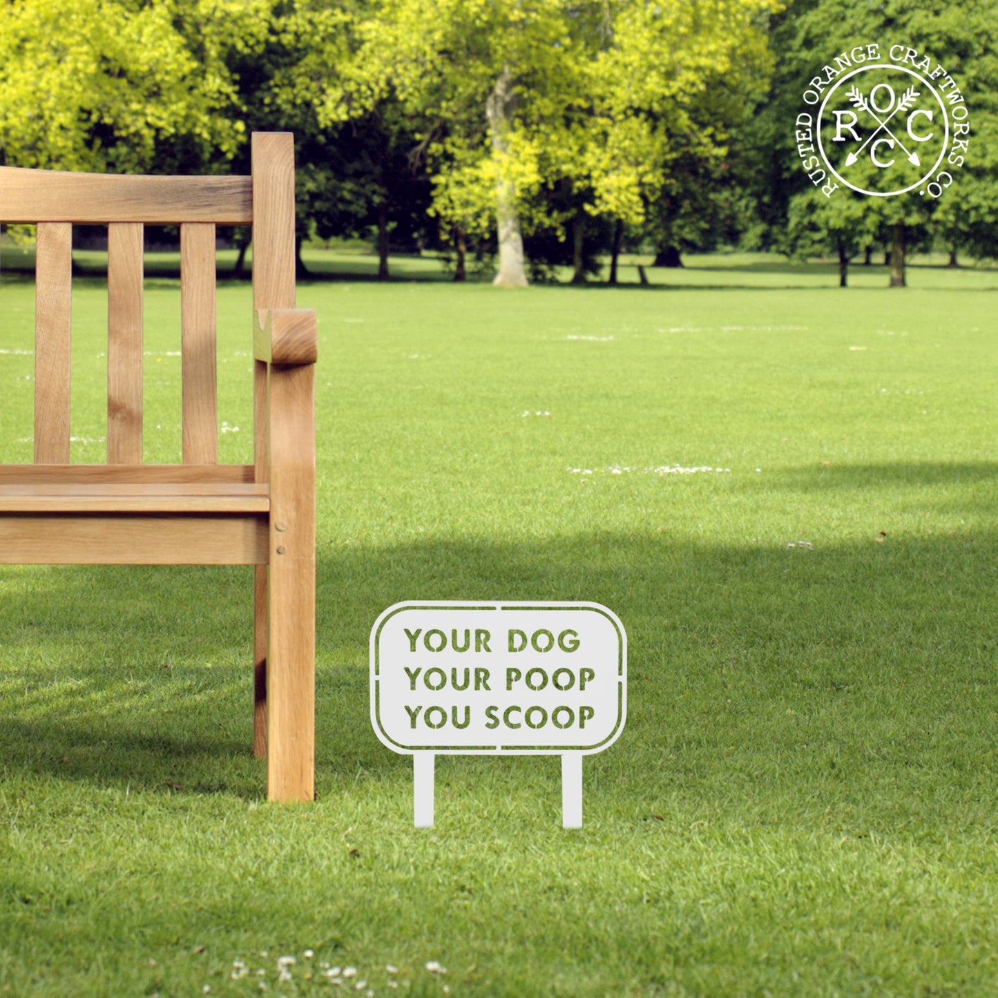 Pick Up the Poop Yard Stake - Dog No Pooping Signs for Yard and Lawn