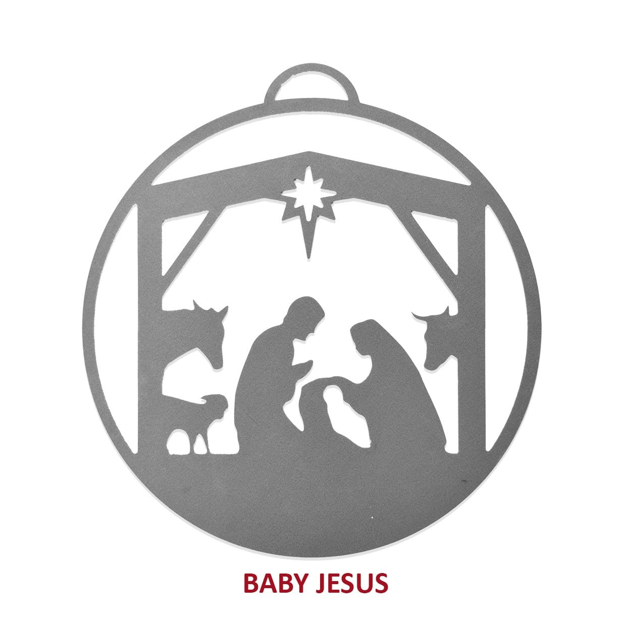 Nativity Ornaments - 5 pack - Metal Christmas Tree Ornaments
