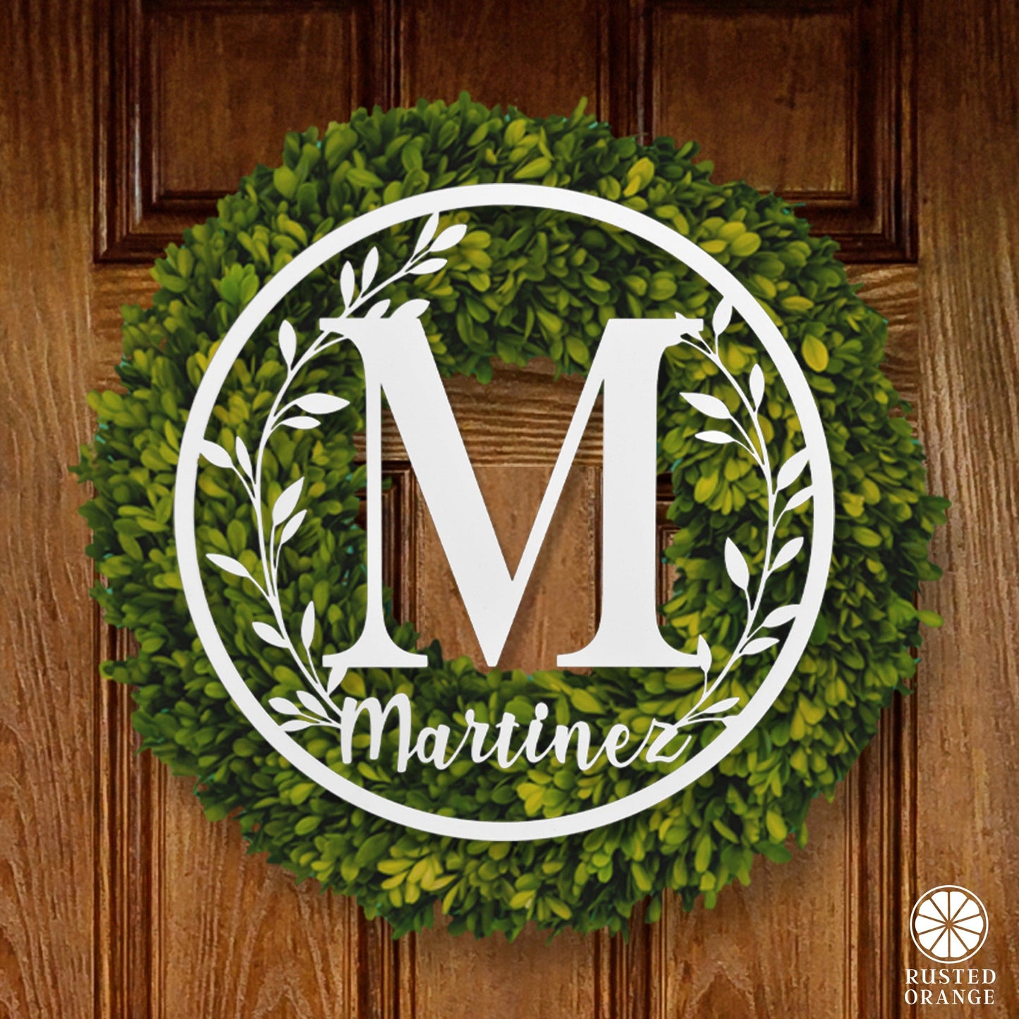 Vine Outdoor Monogram Wreaths for Front Door - Monogram Wall Decor Metal Initial Signs