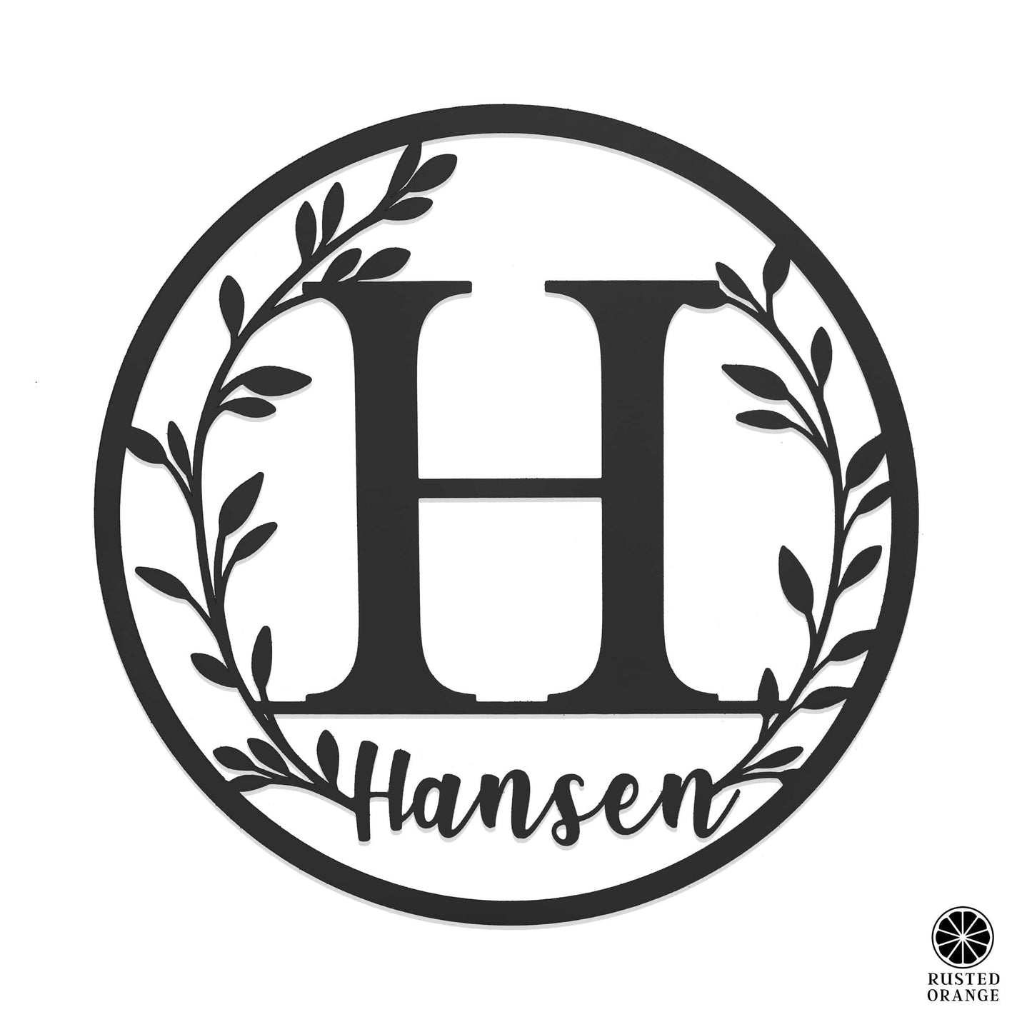 Vine Outdoor Monogram Wreaths for Front Door - Monogram Wall Decor Metal Initial Signs