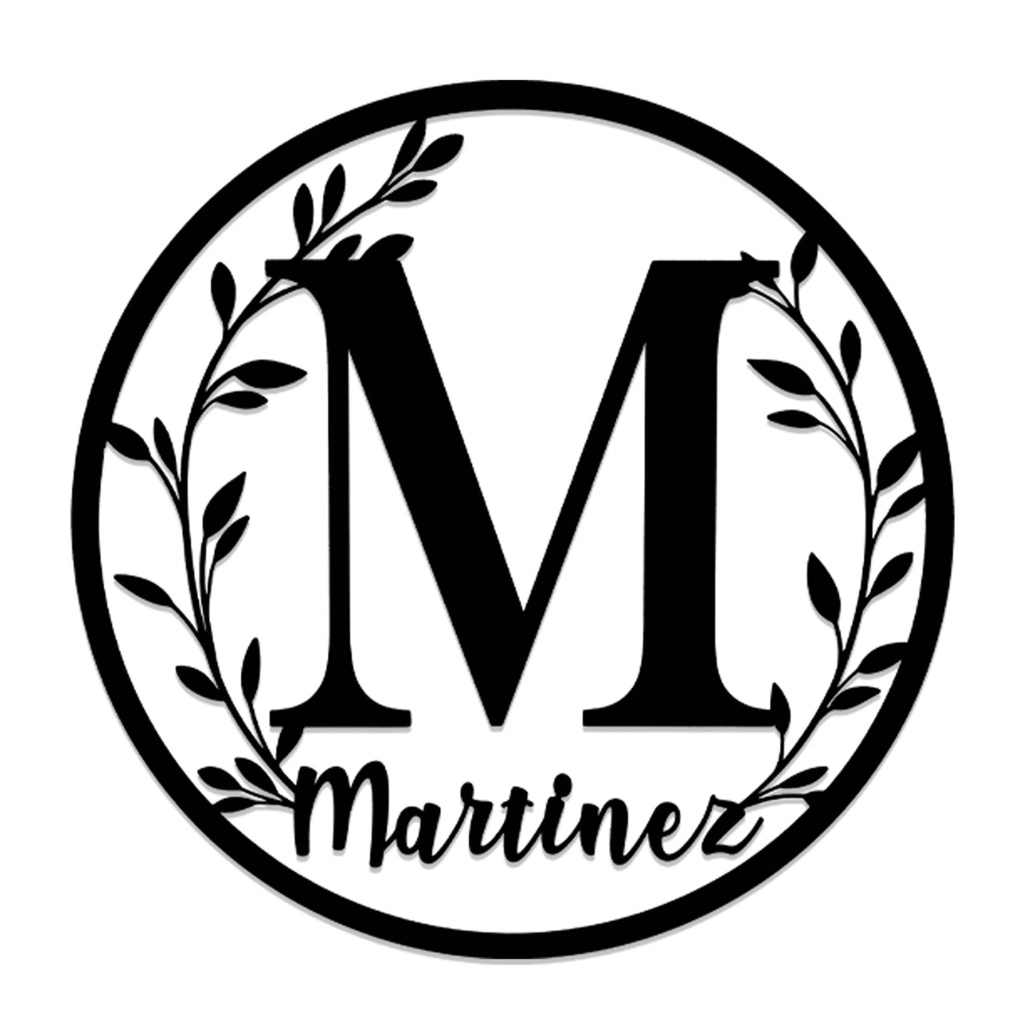 Vine Outdoor Monogram Wreaths for Front Door - Monogram Wall Decor Metal Initial Signs