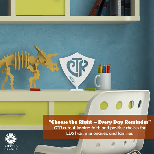 Choose the Right Stand Up Shield With Name - CTR Custom Metal Sign Baptism Boy and Girl Gifts