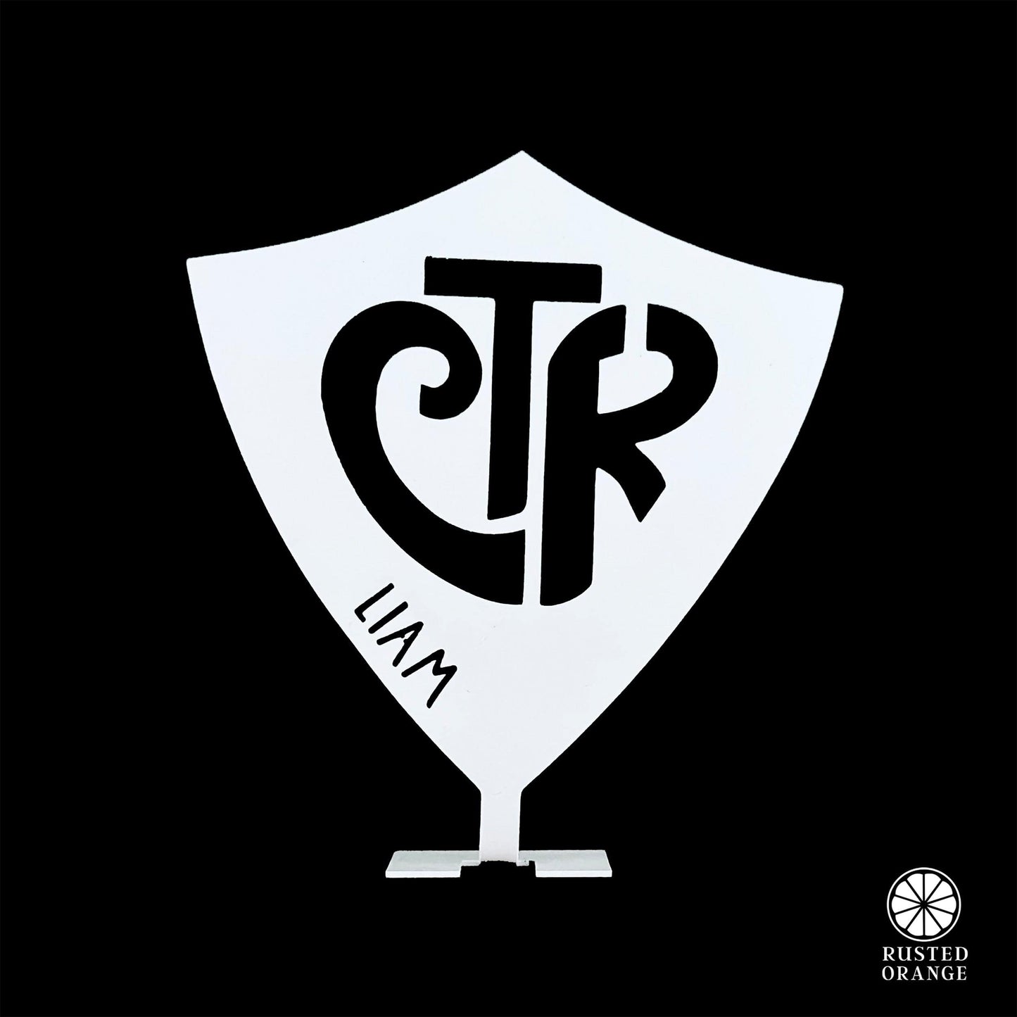 Choose the Right Stand Up Shield With Name - CTR Custom Metal Sign Baptism Boy and Girl Gifts