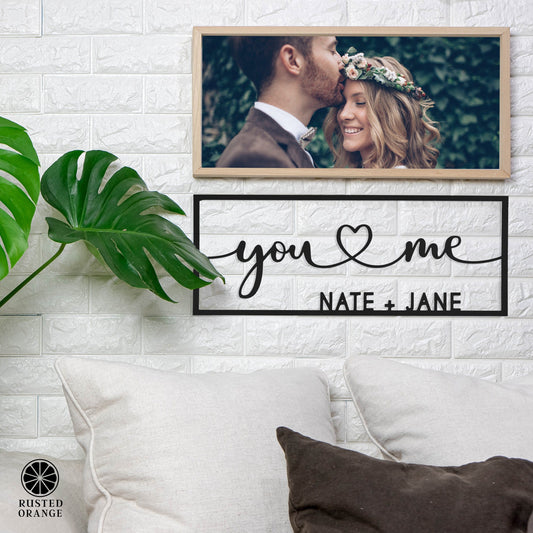 So Happy Together Personalized Name Sign - You And Me sign for bedroom or wedding