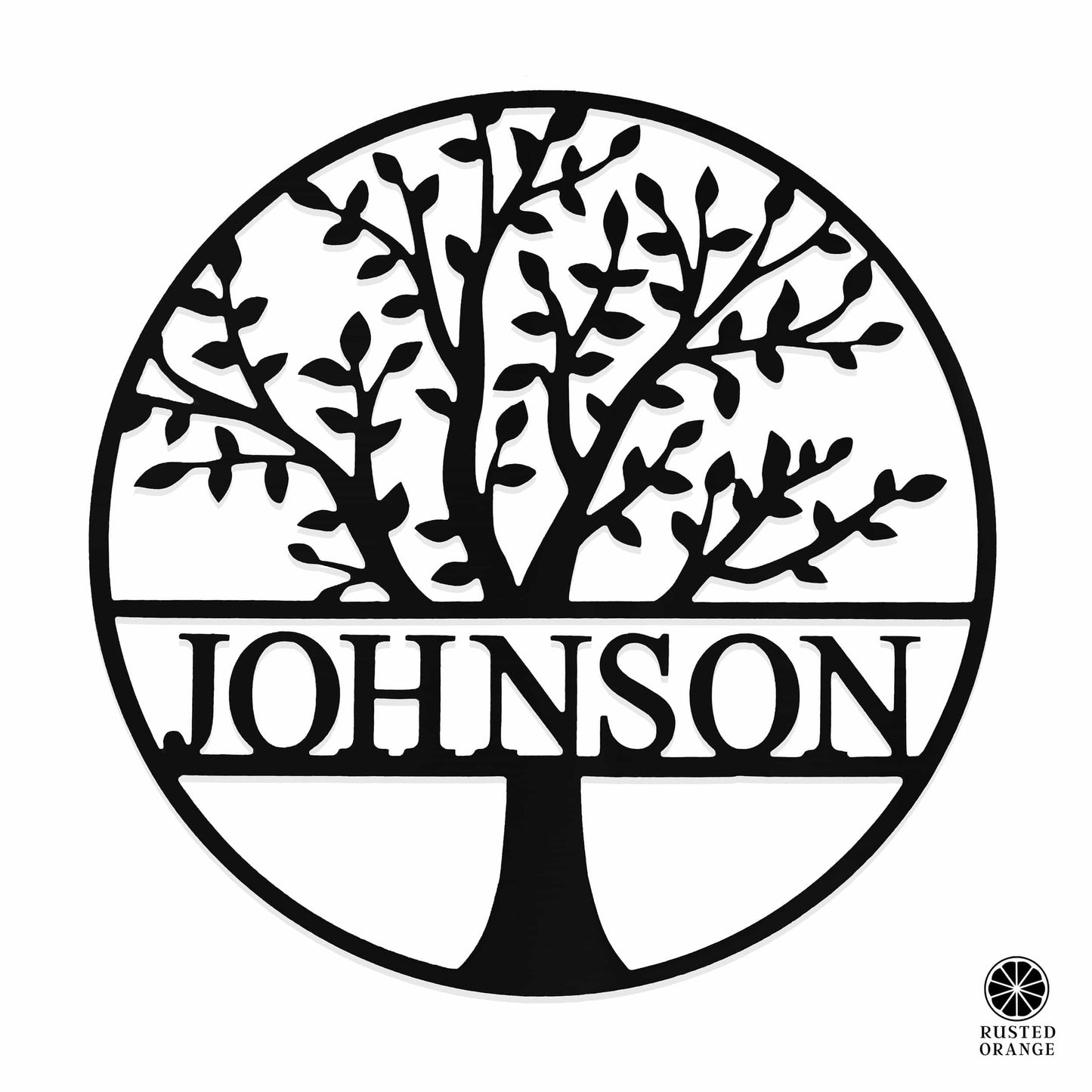 Family Tree Name Sign - 3 Sizes - Metal Personalized Last Name Signs for Wall or Door Decor