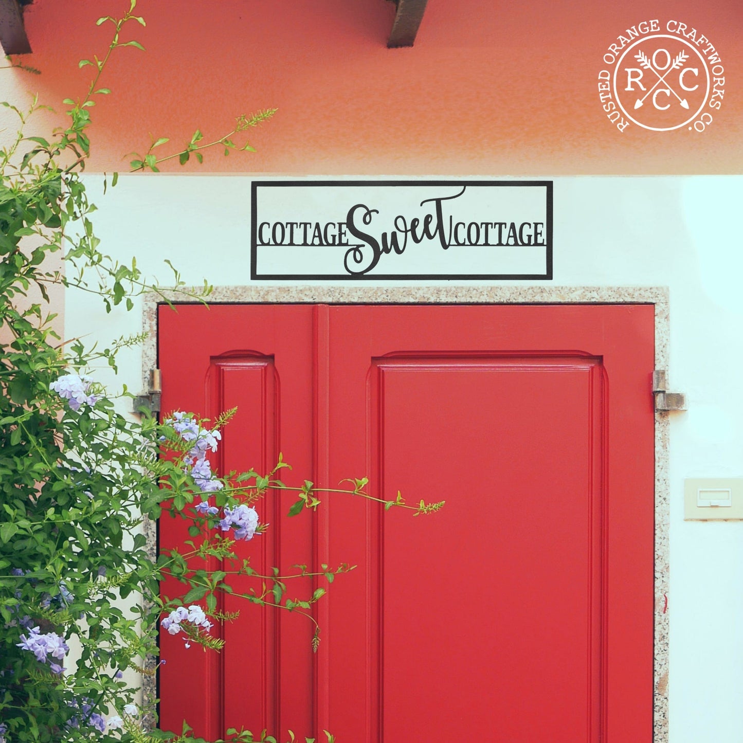 Home Sweet Home - Ranch Sign Front Door Rustic Modern Wall Decor