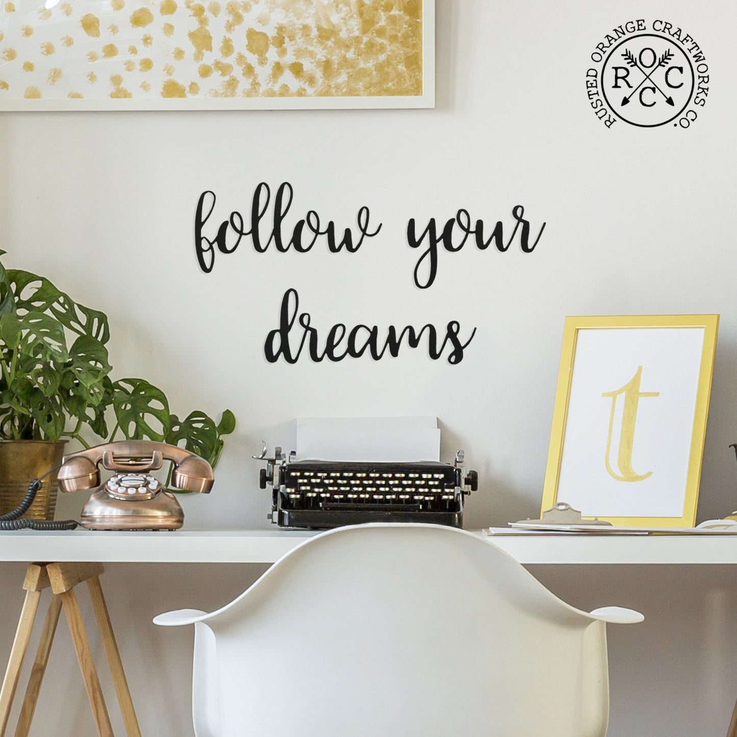 Premier Script Wall Phrase - Metal Art Bedroom Wall Decor for Home