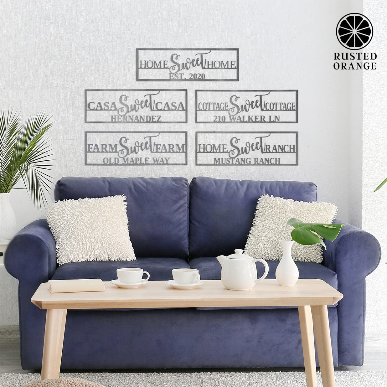 Home Sweet Home Custom - Ranch Sign Front Door Rustic Modern Wall Decor