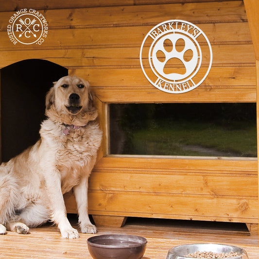 Paw Print Sign - Custom Metal Dog Wall Decor Sign for Home