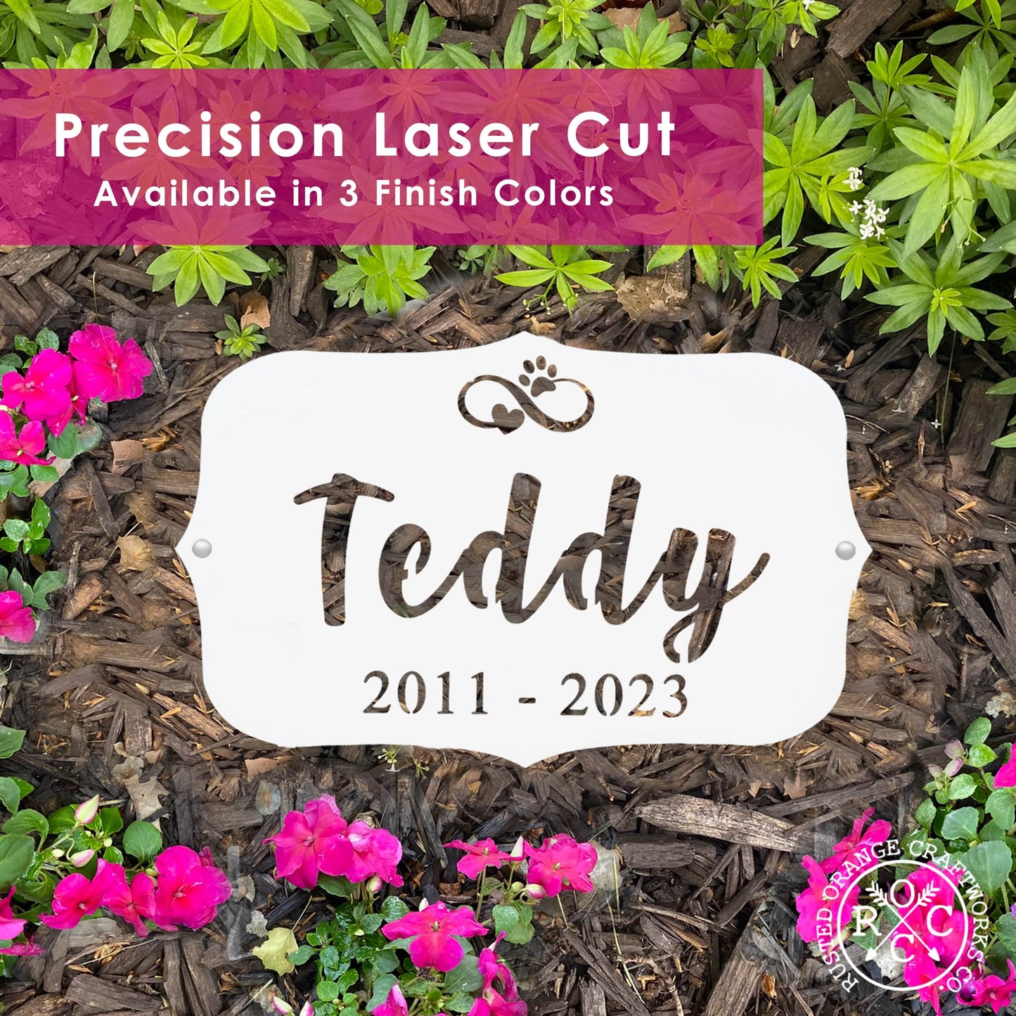 Pet Grave Marker - Flat Lay - Personalized Pet Memorial Plaques