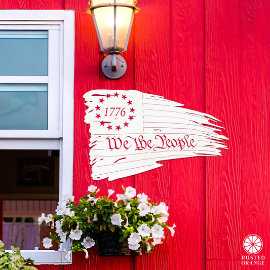 American Flag Distressed - Tattered American Flag Wall Art