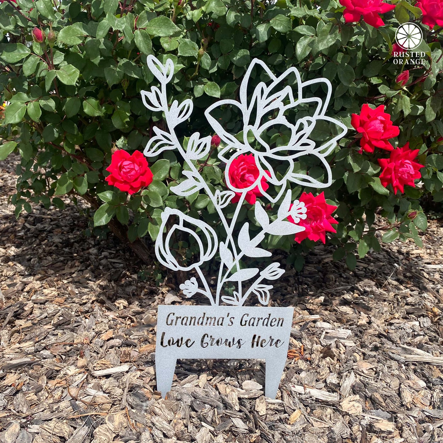 Flower Bouquet Stake - Metal Cutout Memorial Stake for Loved Ones