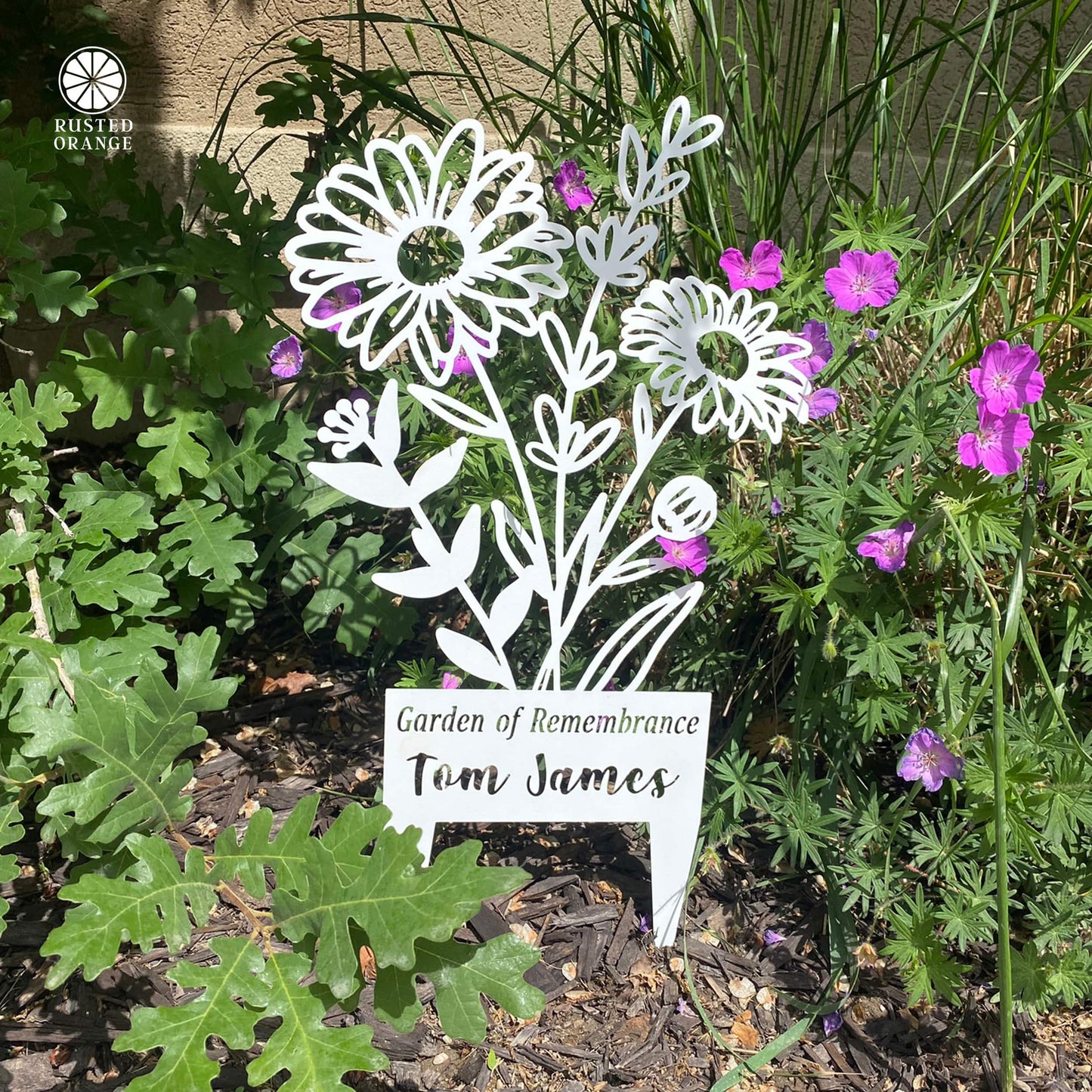 Flower Bouquet Stake - Metal Cutout Memorial Stake for Loved Ones