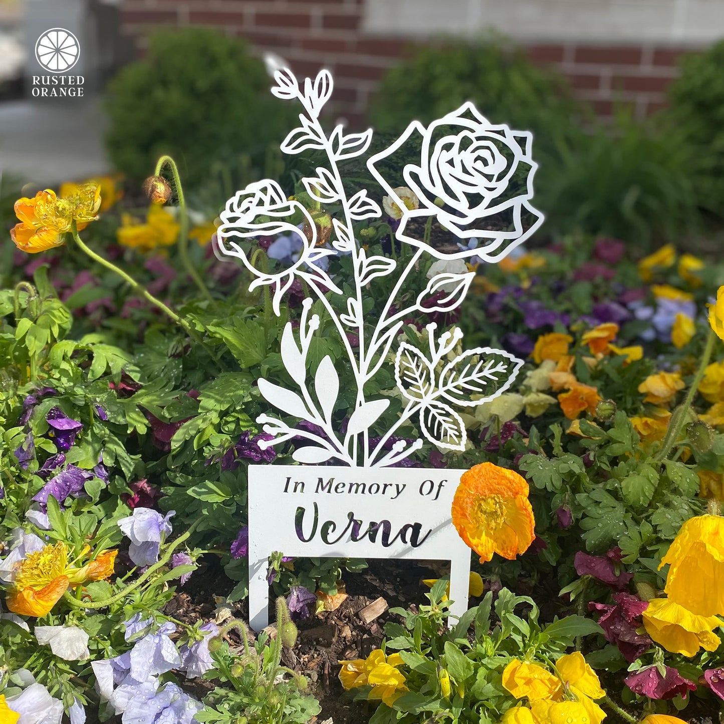 Flower Bouquet Stake - Metal Cutout Memorial Stake for Loved Ones
