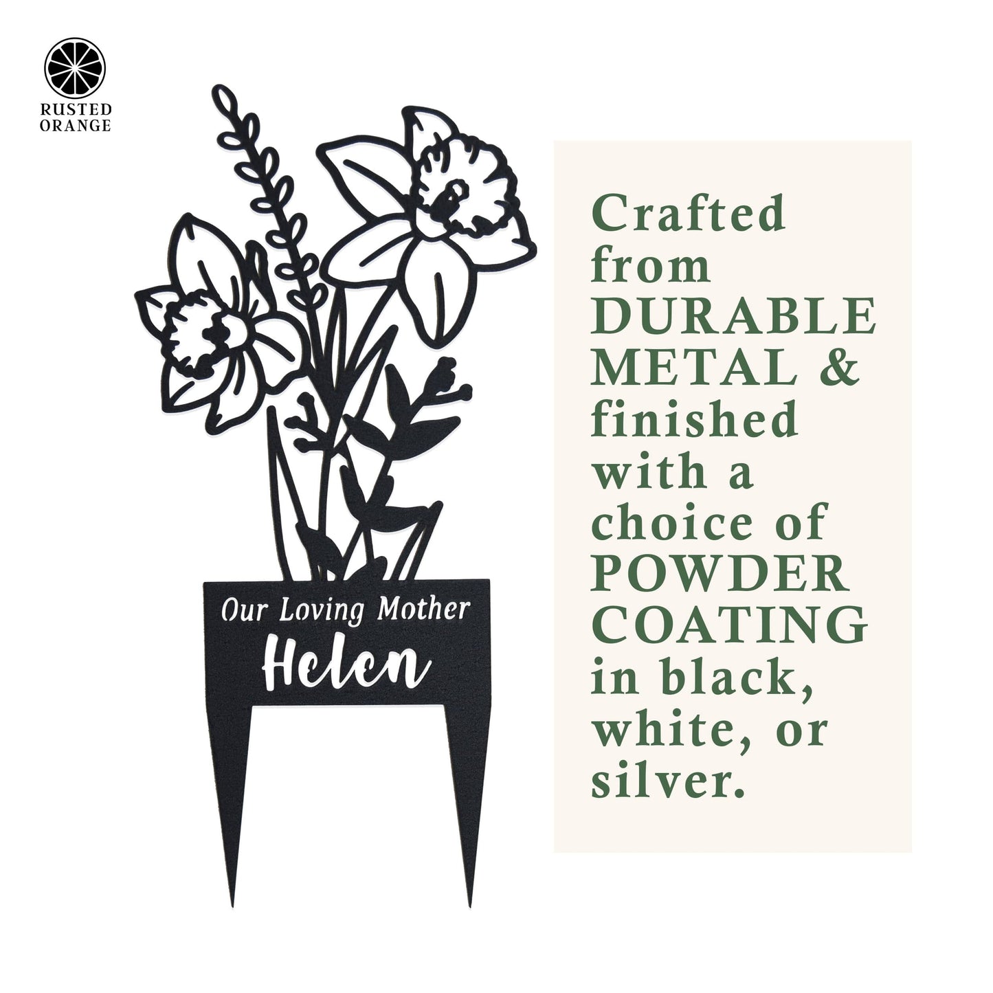 Flower Bouquet Stake - Metal Cutout Memorial Stake for Loved Ones