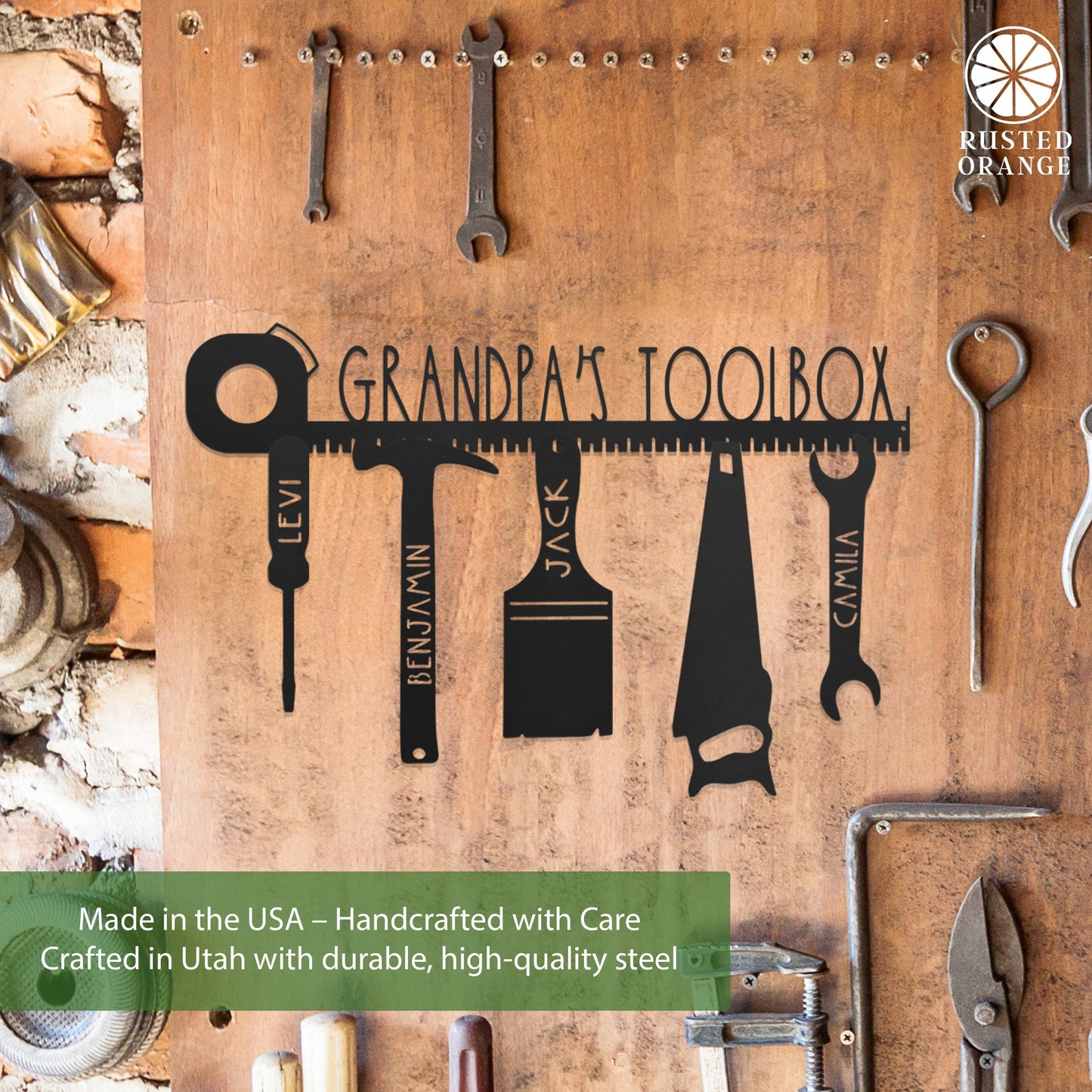 No One Else Measures Up to Dad Family Name Sign - Custom Fathers Day Gifts