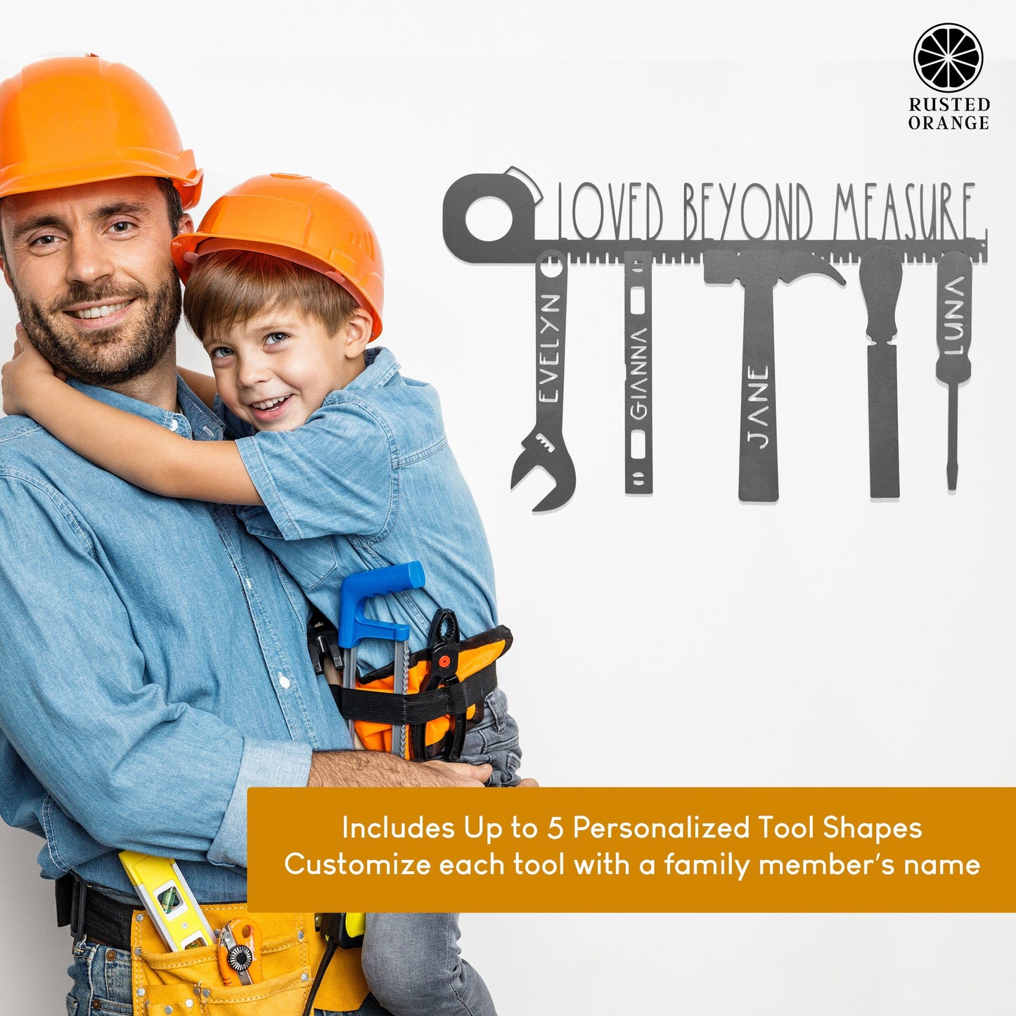 No One Else Measures Up to Dad Family Name Sign - Custom Fathers Day Gifts