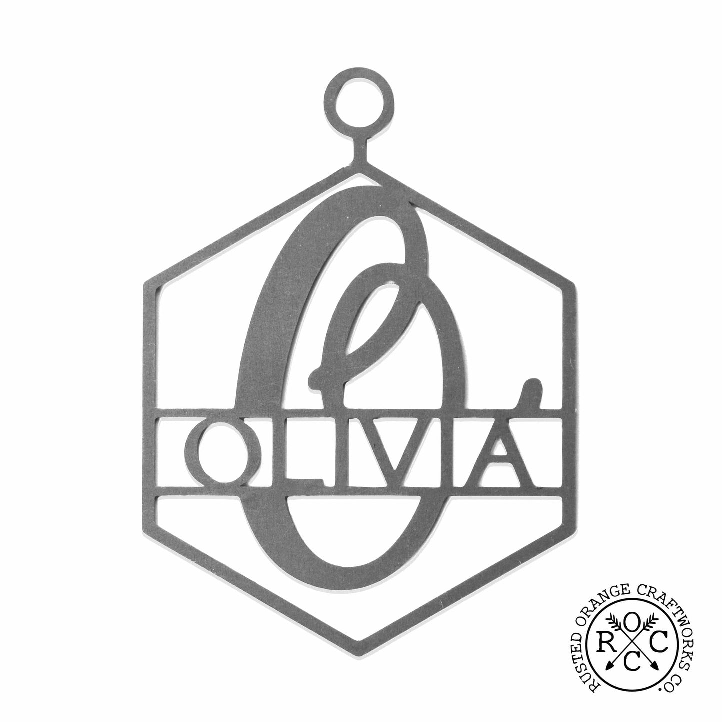 Hexagon Monogram Ornament 5 Pack – Personalized Christmas Ornaments, Custom Initial and Name