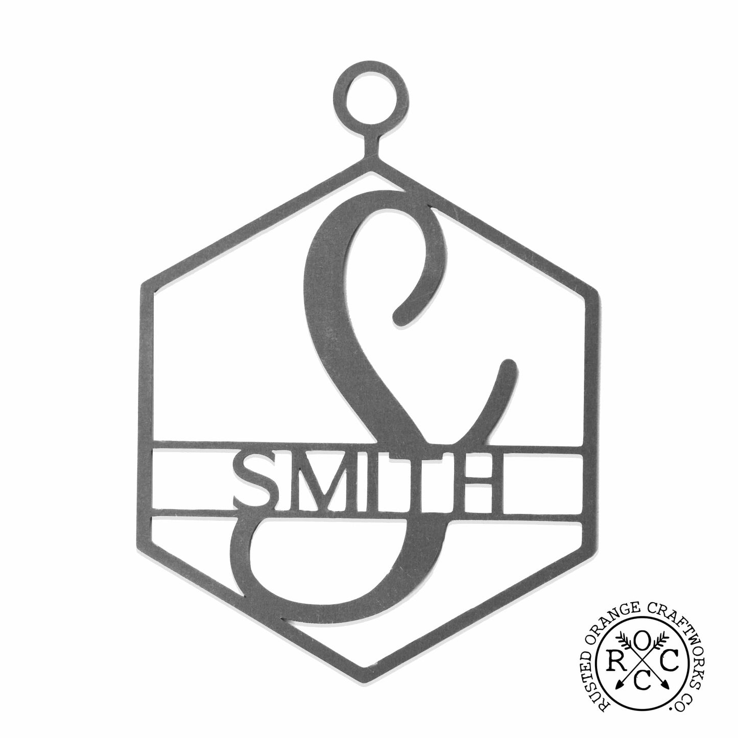 Hexagon Monogram Ornament 5 Pack – Personalized Christmas Ornaments, Custom Initial and Name