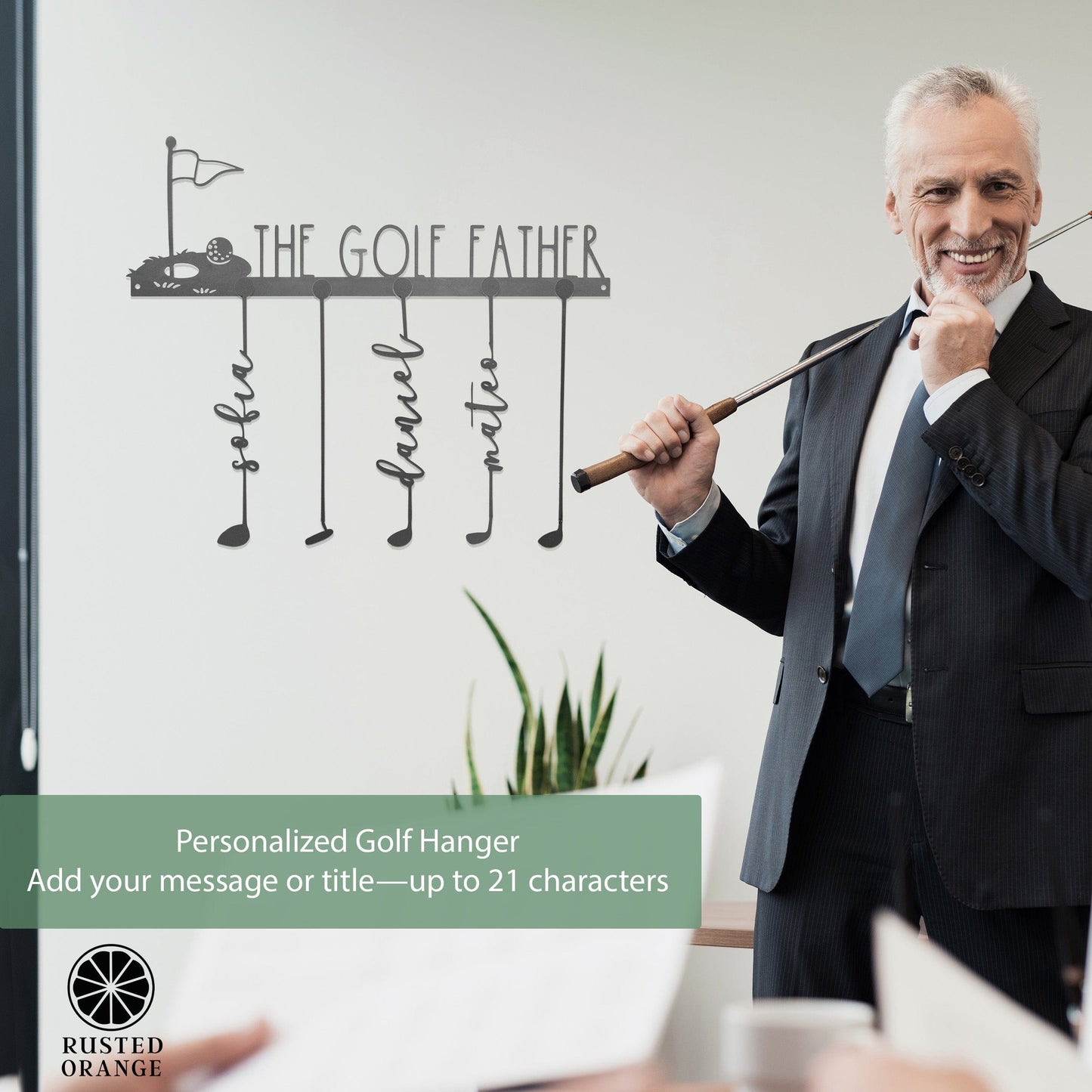 Hole in One Personalized Family Names Golf Sign - Golf Papa Signs Wall Decor